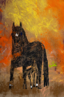 Jenny Watson Mare and foal, Macclesfield, 1998 (detail), 2026; acrylic and Japanese pigment on rabbit skin glue primed Belgian linen; 213.5 x 145.5 cm; enquire