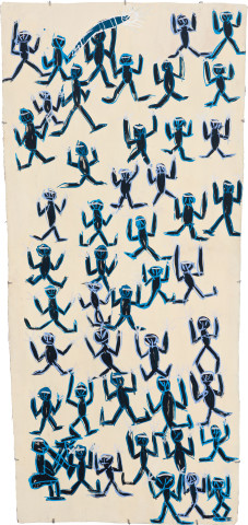 Dhambit Munuŋgurr Banumbirr, 2020; 2941-20; earth pigments and acrylic on bark; 188 x 86 cm; more info; enquire