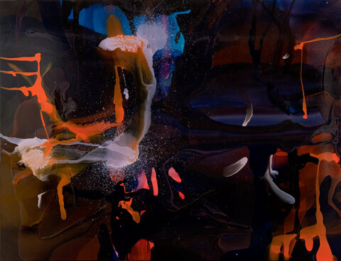 Dale Frank 1. He had done everything that had been expected of him throughout his earlier years. Now approaching something else, the continuation was comforting to know, if not for him if he dared admit anything contrary., 2009; varnish on canvas; 200 x 260 cm; enquire