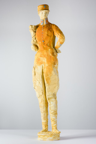 Linda Marrinon Pierre Fresnay (orange), 2023; painted plaster; 100 x 24 x 14 cm; more info; enquire