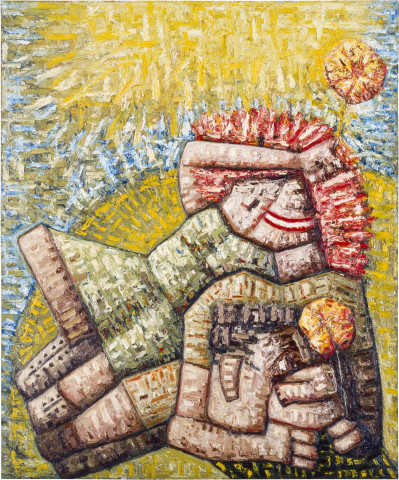 Keith Looby From our lovely garden, 1983-84; from the series Bureaucracy Suite; oil on canvas; 185 x 155 cm; enquire