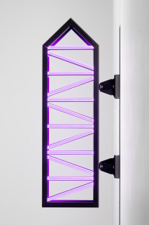 Callum Morton City Lights #9, 2026; steel, 2Pac polyurethane, lights; 99.5 x 38.5 x 15 cm; enquire
