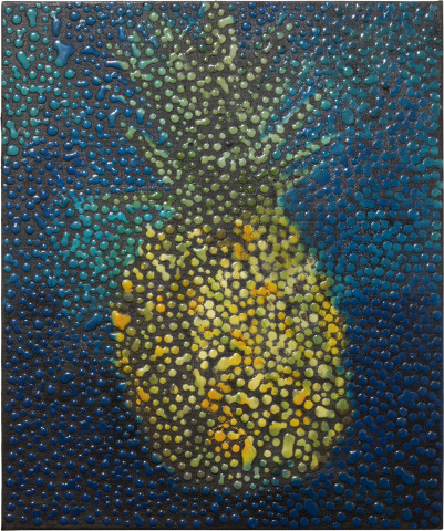 Daniel Boyd Untitled (LP), 2013; oil and archival glue on canvas board and wood; 30.5 x 25.5 cm; enquire