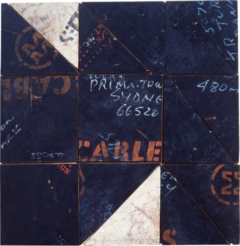 Rosalie Gascoigne Magpie, 1998; sawn wood on wood; 55 x 54 cm; enquire