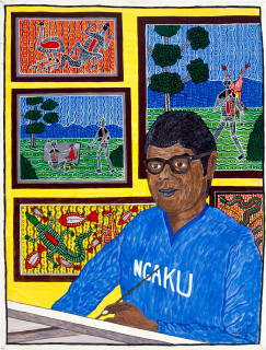 Robert Campbell Jnr Self Portrait, 1986; acrylic on canvas; 124.5 x 94.5 cm; enquire