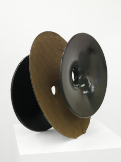 James Angus Cast Iron Inversion (Black), 2012; from a series of 5 colours; cast iron, enamel paint; 80 x 80 x 50 cm; 45kg; Enquire