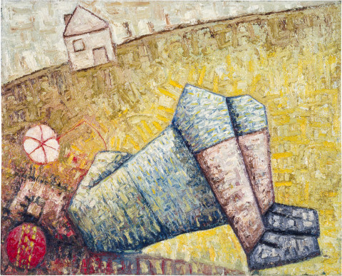 Keith Looby To the common housewife, 1983-84; from the series Sports Set; oil on canvas; 125 x 155 cm; enquire