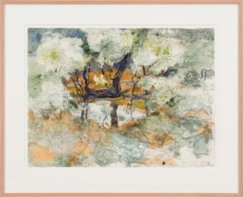 John Wolseley Kurakibiyal to Banyena via Grays Bridge, 2022; watercolour on paper; 79.5 x 98 cm (framed); enquire