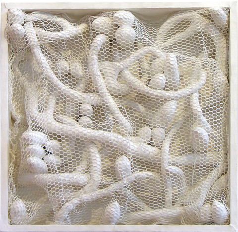 Yayoi Kusama A Nest of Human (A), 1994; mixed media; 46 x 46 x 9 cm; enquire