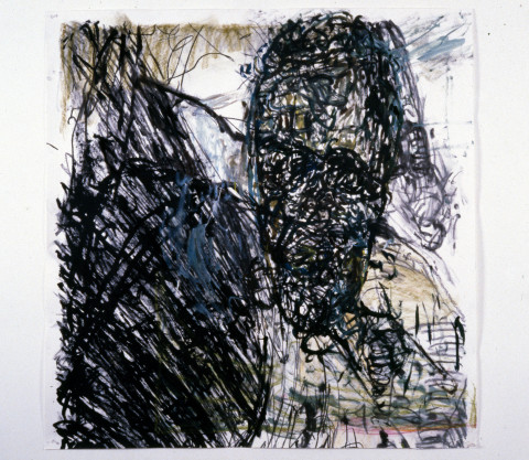 Mike Parr Werner Von Braun (Alchemy and Death), 1987; acrylic, girault pastel & charcoal on canvas; enquire