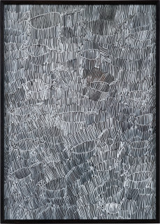 Nyapanyapa Yunupiŋu Birrka'mirr, 2012; 4304K; paint pen on clear acetate plastic; 86 x 62 cm; enquire