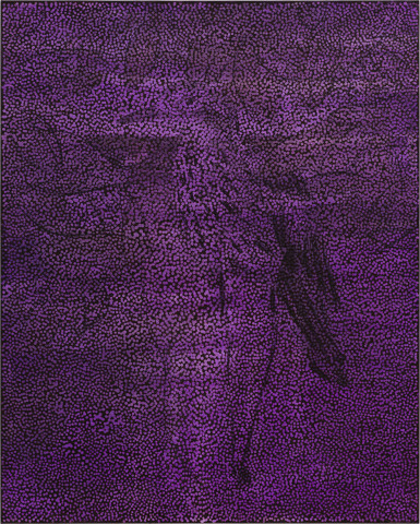 Daniel Boyd Untitled (CITBINQ), 2020; oil, acrylic, charcoal and archival glue on canvas; 150 x 120 cm; more info; enquire