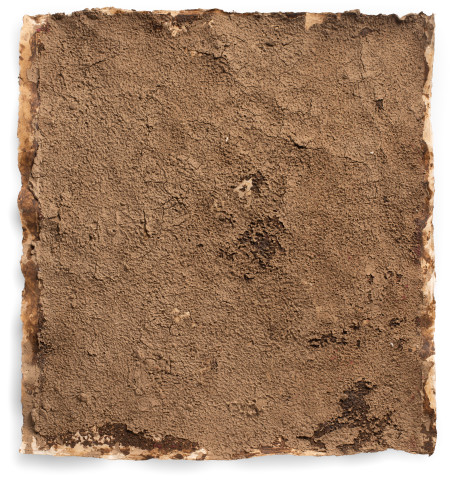 Kirtika Kain corrupted, 2019; Indian clay, wax, hand made paper; 66 x 61 cm; enquire