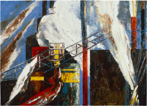 Mandy Martin Pulp Paper Mill 3, 1991; oil on canvas; 180 x 244 cm; enquire