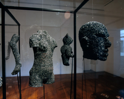 Fiona Hall Scar tissue, 2003-04; video tape; vitrine dimensions: 210 x 330 x 330cm; enquire