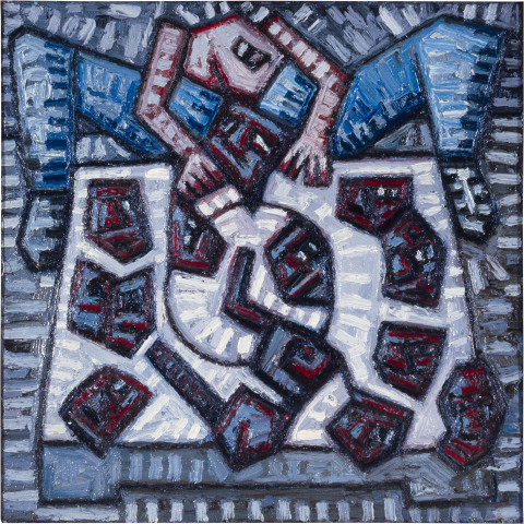 Keith Looby Not just food, 1983-84; from the series Little Arteaters; oil on canvas; 75 x 75 cm; enquire