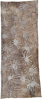 Nyapanyapa Yunupiŋu untitled, 2018; 3892-18; natural earth pigments on bark; 190 x 76 cm; enquire