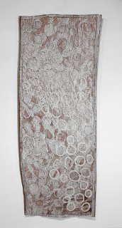 Nyapanyapa Yunupiŋu Untitled, 2012; 4197H; natural earth pigments on bark; 218 x 83 cm; enquire