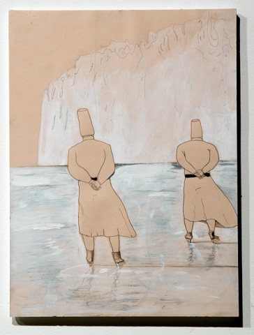 Hossein Ghaemi a wader with a sword is the same as passing time with ana', 2009; pencil and gouache on paper; 38 x 28 cm; enquire