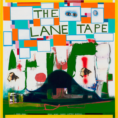Gareth Sansom THE LANE TAPE, 2020; oil and enamel on linen; 122 x 122 cm; more info; enquire