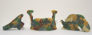 The Armory Show Fiona Hall, 2003; from the series Earth Tones; glass beads, wire, 2 pieces (ear and jaw); Dimensions variable; enquire