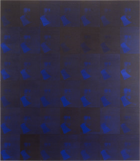 Lindy Lee The Fiftieth Gate, 1993; photocopy and acrylic on Stonehenge paper; 204 x 178.5 cm; 42 panels; enquire