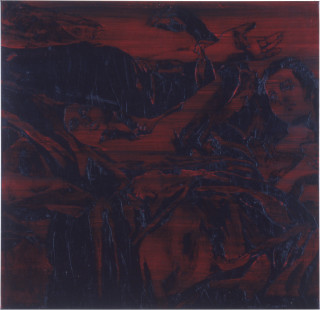 Lindy Lee The Ascensional Psyche, 1990; oil and wax on canvas; 116 x 120 cm; enquire
