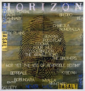 Imants Tillers Nature Speaks: O, 2000; synthetic polymer paint, gouache on 24 canvasboards, nos.; 152.4 x 142.2 cm; enquire