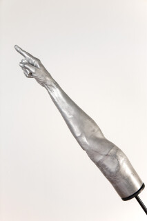 Julie Rrap Instrument: Touching and Pointing, 2015; cast aluminium and steel; 143 x 135 x 25 cm; Edition of 5 + AP 1; enquire