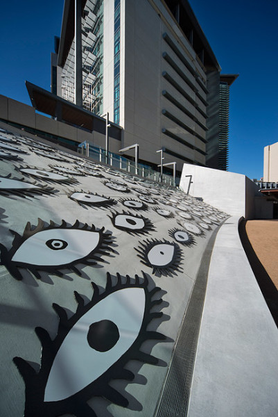 Yayoi Kusama Eyes are Singing Out, 2012; Steel, Enamel; Photo: John Gollings; enquire