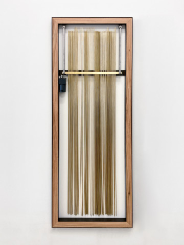 Marley Dawson Hum (morris), 2022; brass, steel, timber, electrics; 184 x 71 x 6 cm; more info; enquire