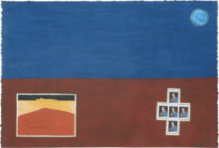 Fiona Foley Untitled, 1990; collage, oil crayon, ink, aquarelle, pigment and pencil on paper; 38 x 56.5 cm; enquire