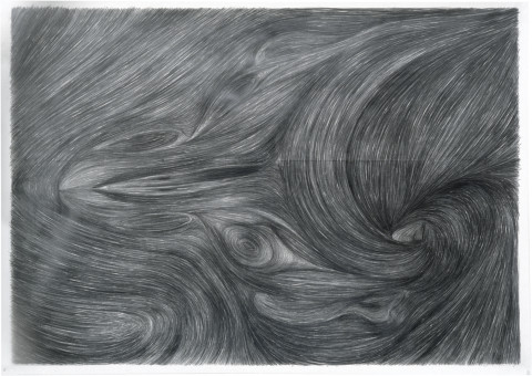 Dale Frank Devil May Care Ingrained Ears, 1982; graphite on paper; 134 x 188 cm; enquire