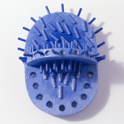 Hilarie Mais P.G., 1984; timber and surface media; 29 x 21 x 14 cm; enquire