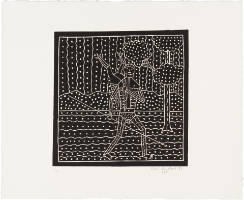 Robert Campbell Jnr Warrior with Kangaroo, 1986; print on paper; 44 x 54 cm; enquire