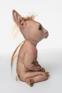 Patricia Piccinini The Pacifist, 2023; silicone, resin, towelling, hair; 35 x 19 x 25 cm; Edition of 6 + 2 AP; enquire