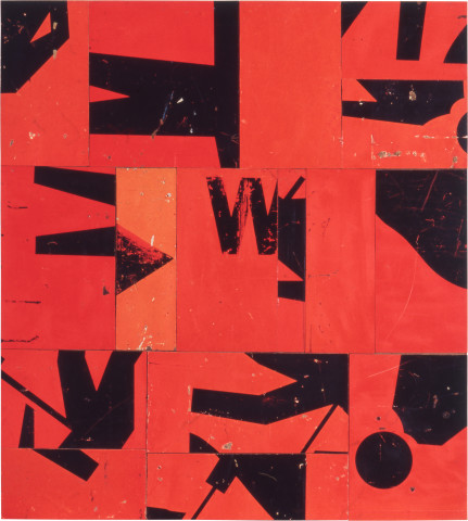 Rosalie Gascoigne Full Stretch, 1991; retro-reflective road signs on plywood; 115.5 x 114 cm; enquire