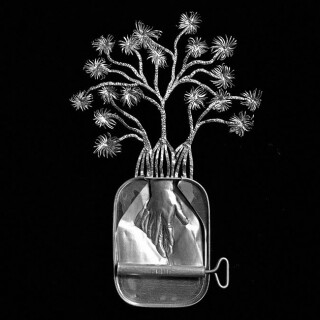 Fiona Hall Panadus tectorius / Screw pine, 1989-90; from the series Paradisus Terrestris; aluminium & tin; 25 x 12 x 3 cm; enquire
