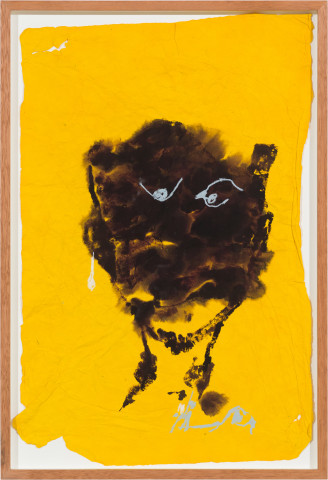 Tom Polo the understudy (rescue remedy), 2024; from the series acrylic and wax pastel on handmade paper; 79 x 54 cm; more info; enquire