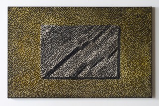 Daniel Boyd Untitled (HVSV), 2012; oil and archival glue on linen; 61 x 96.5 cm; enquire