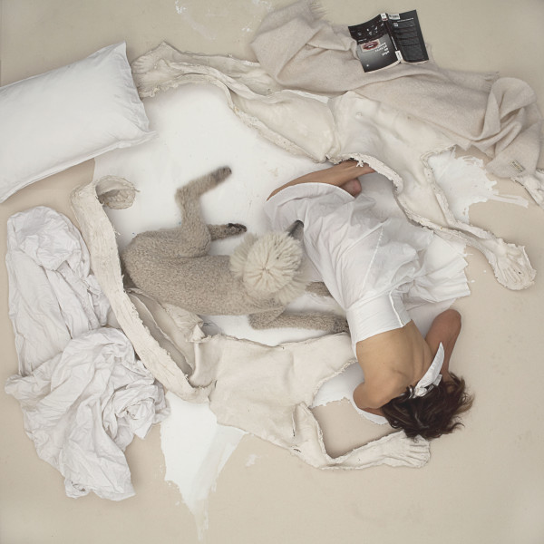 Julie Rrap Loaded: White #6, 2012; digital print face mounted on perspex; 126 x 126 cm