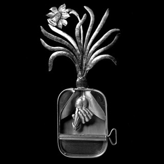 Fiona Hall Narcissus x odorus / Daffodil, 1989-90; from the series Paradisus Terrestris; aluminium & tin; 25 x 12 x 3 cm; enquire