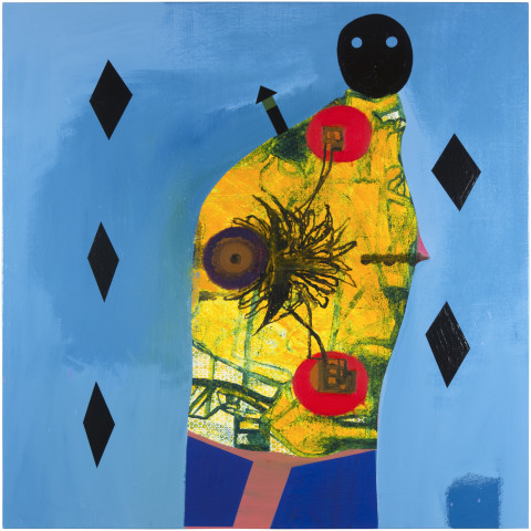 Gareth Sansom Mask, 2014; oil and enamel on linen; 122 x 122 cm; enquire