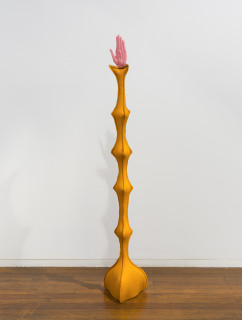 Caroline Rothwell Anamorph burnt, 2017; canvas, aluminum, Hydrostone, acrylic paint, resin, nylon; 155 x 26 x 26 cm; Enquire