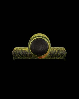 Fiona Hall Earth Hour, 2014; oil on mantle clock; 23.5 x 50 x 13 cm; enquire