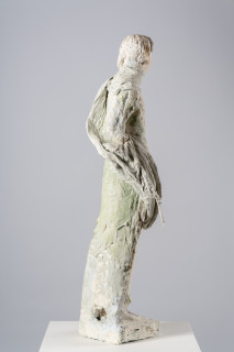 Linda Marrinon Winter, 2025; tinted and painted plaster with muslin; 100 x 36 x 24 cm; enquire