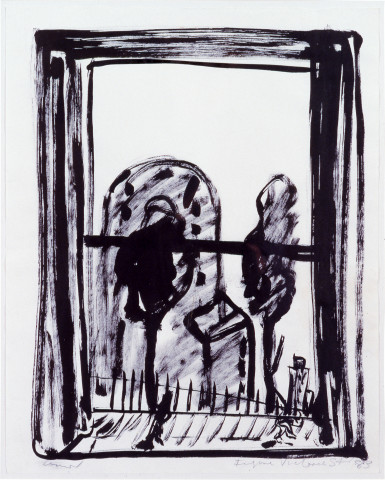 Kevin Connor Figure in Victoria Street, 1985; ink on paper; 41 x 51 cm; enquire