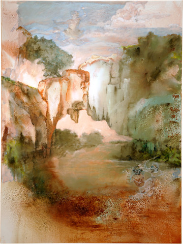 Mandy Martin Salvadoresque 3, 2006; ochre, pigment and oil on linen; 180 x 135 cm; enquire