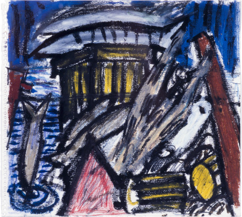 Jan Murray Towards the Crest, 1983; oil pastel; 29 x 38 cm; enquire