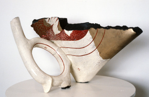 Rod Bamford Fragment of Cup with Handle, 1988; clay, epoxy; 40 x 60 x 40 cm; enquire